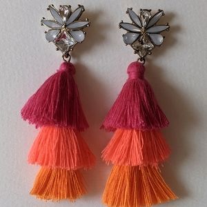 Tassel drop post earrings
